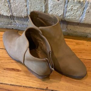 Call It Spring light brown ankle booties